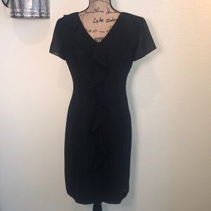 Basic black dress w/ front ruffle